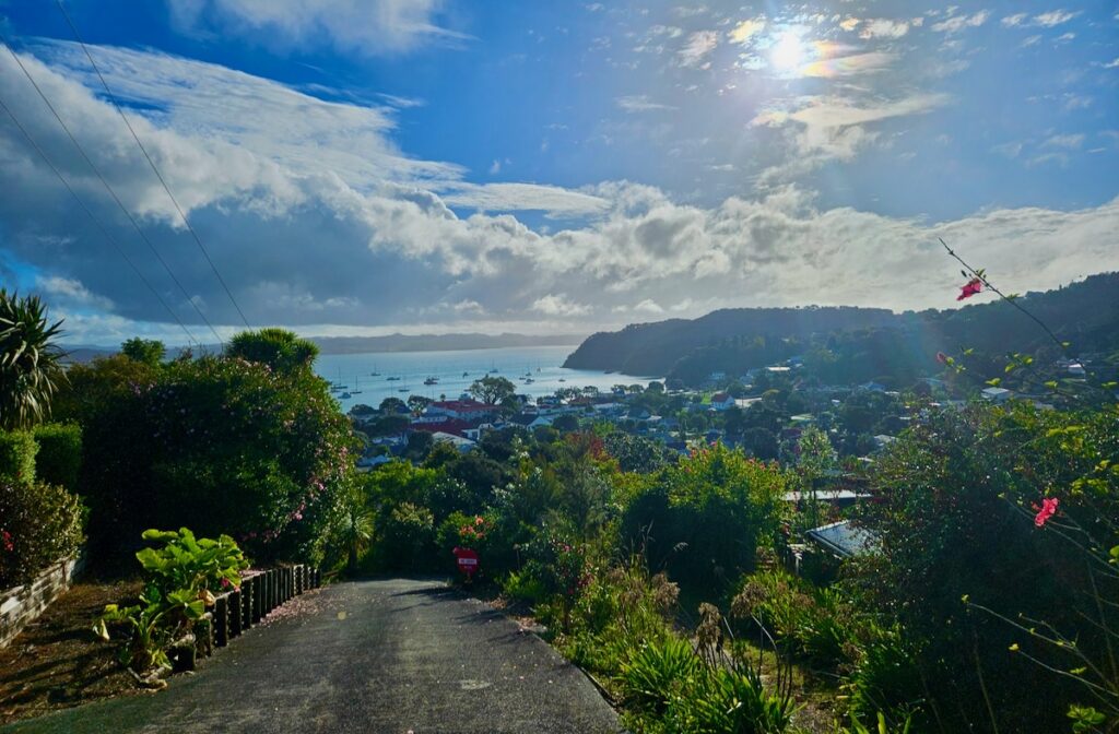 boats in a bay, Russell, New Zealand