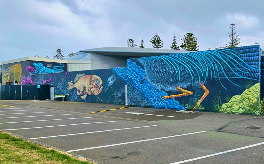 Sea Walls fish mural in Napier