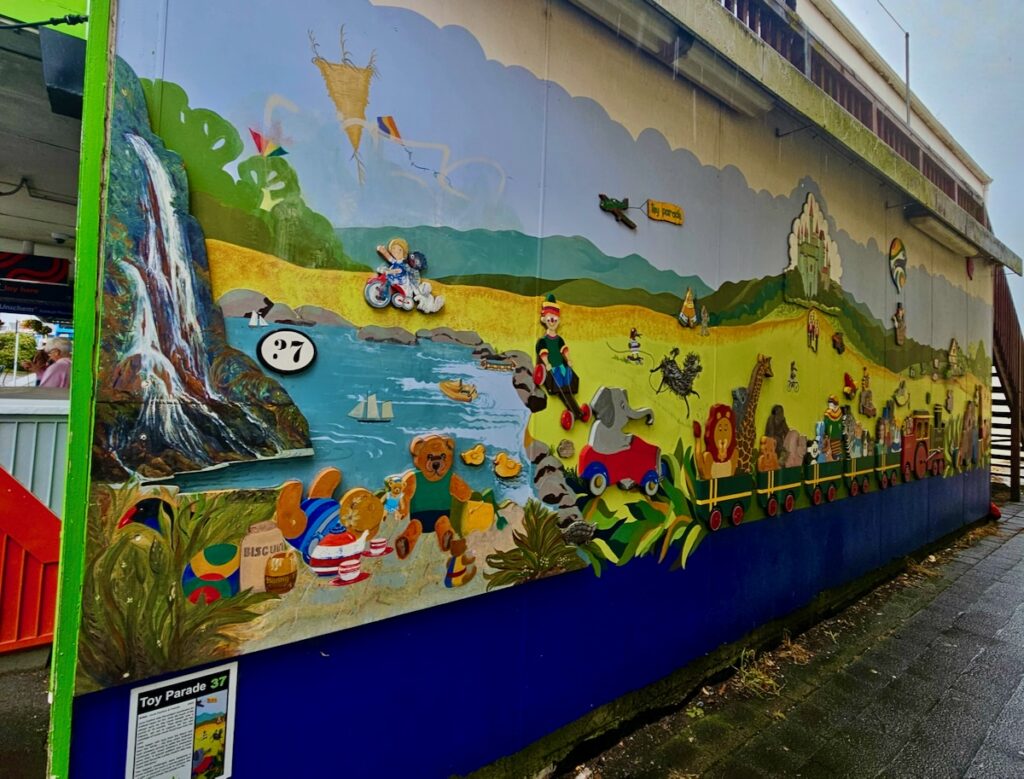 Toy Parade Mural in Katikati, New Zealand