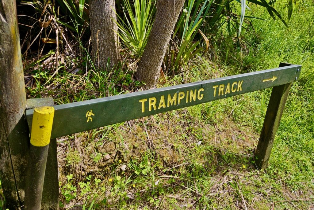 Let's go Tramping sign