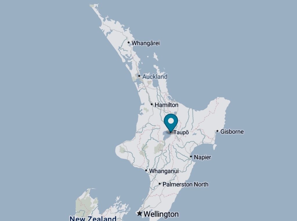 Taupo New Zealand on a map