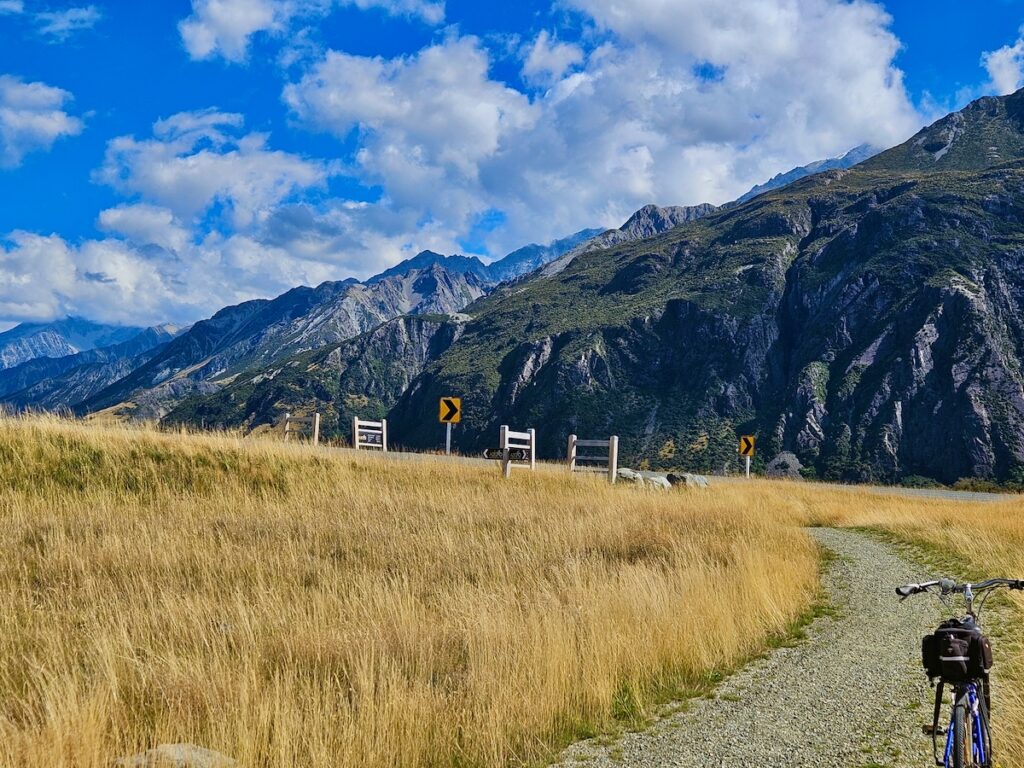 mountains, cycling trail, New Zealand