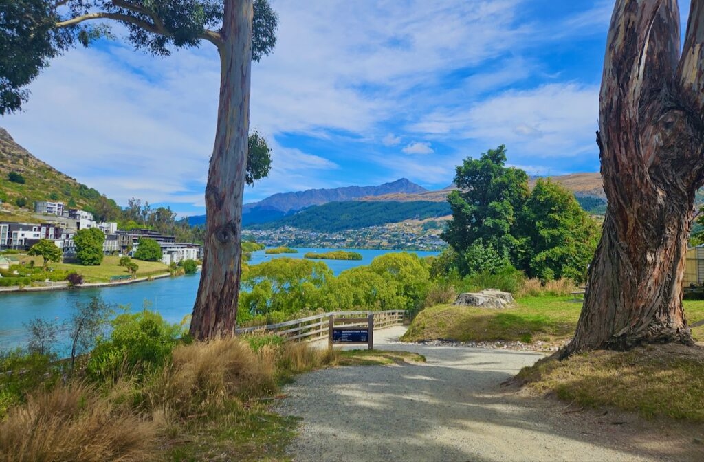 Queenstown cycling trail sign, New Zealand