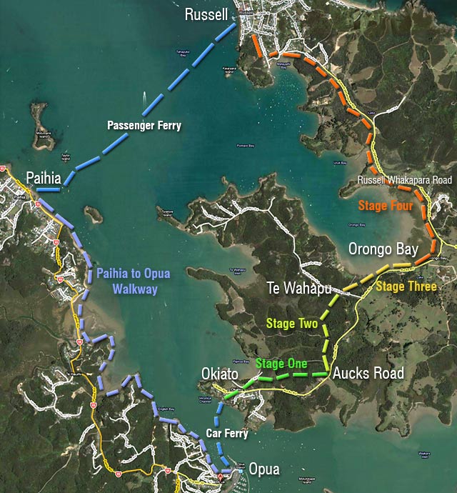 Pahia Opua Russell loop walk map