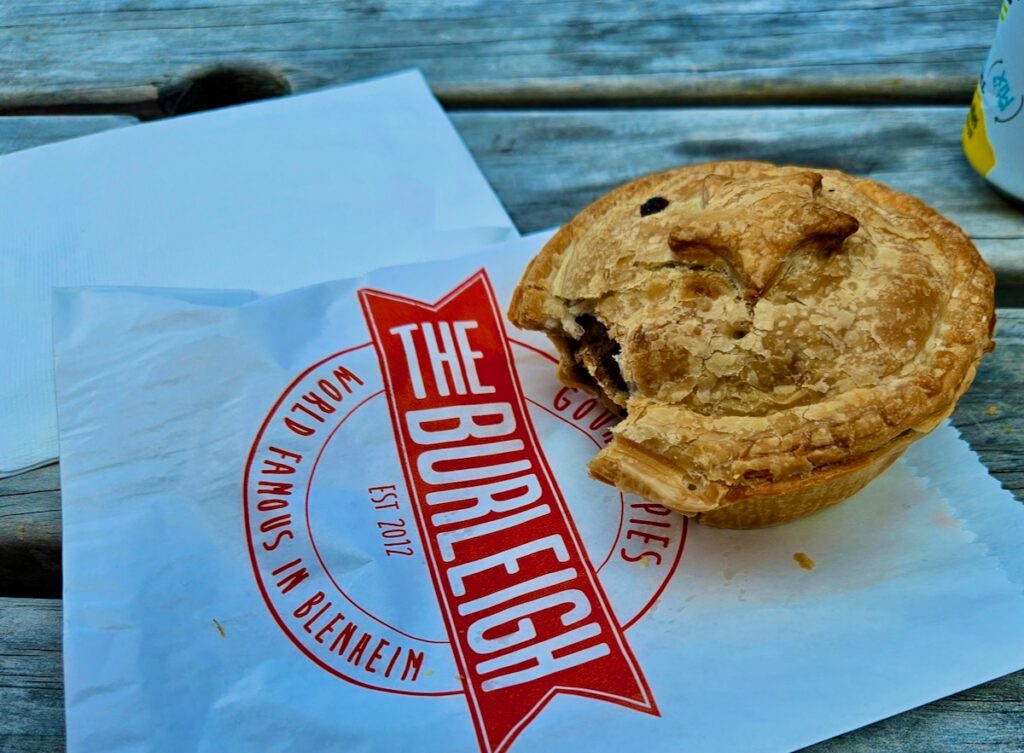 Burleigh Pie, eating in New Zealand