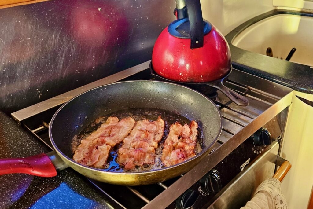 cooking bacon