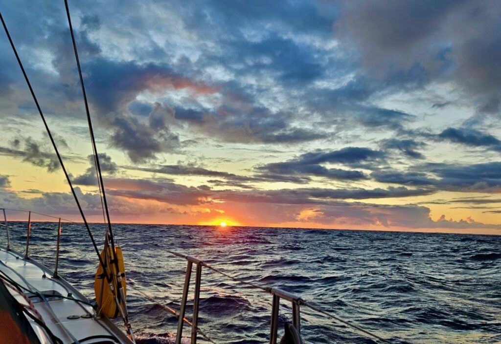 Sunset on our sail from New Zealand to Australia