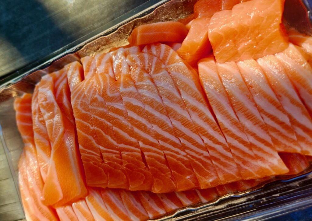 salmon, sashimi, fresh fish