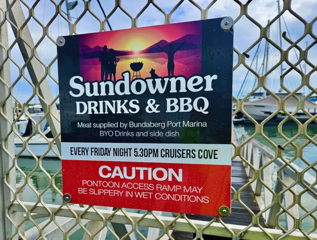 Marina BBQ sign