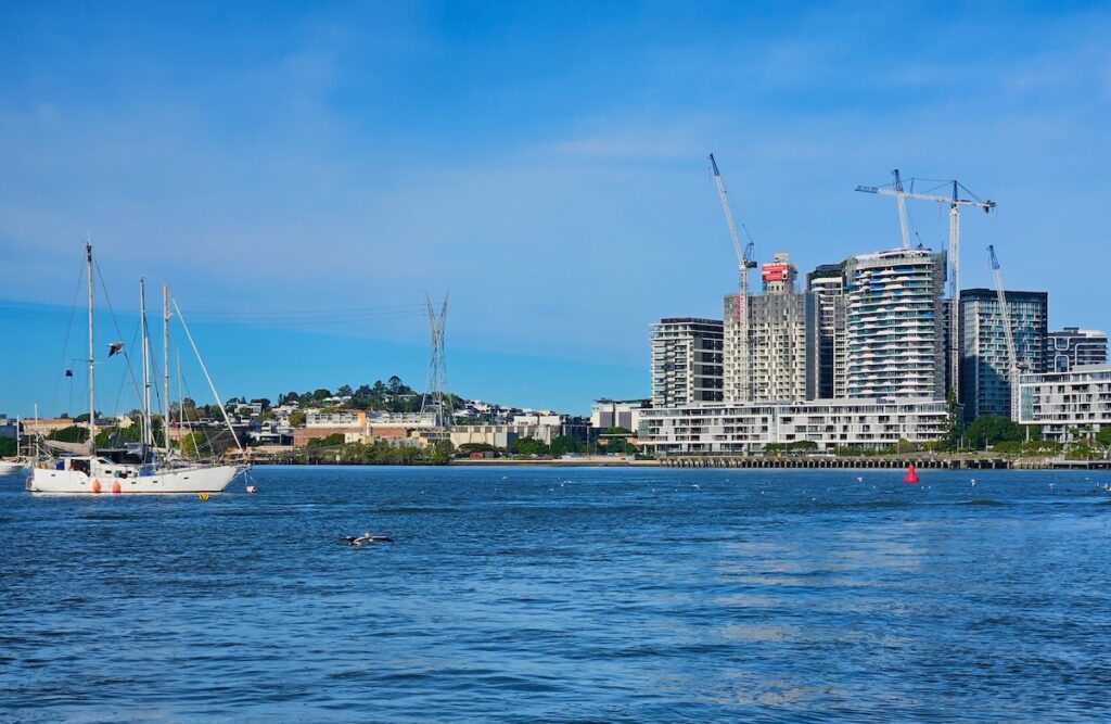 moored boats Brisbane River