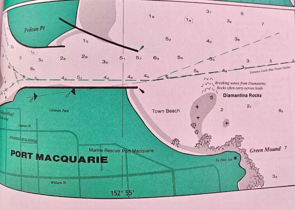 Port Macquarie bar entrance chart