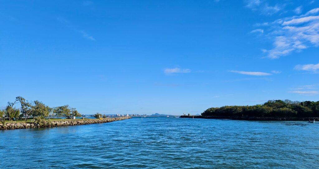 Leaving Mooloolaba bar crossing