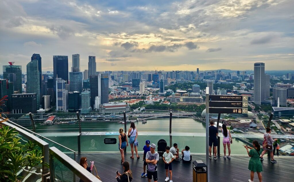 View of Singapore from Marina Bay Sands observation deck