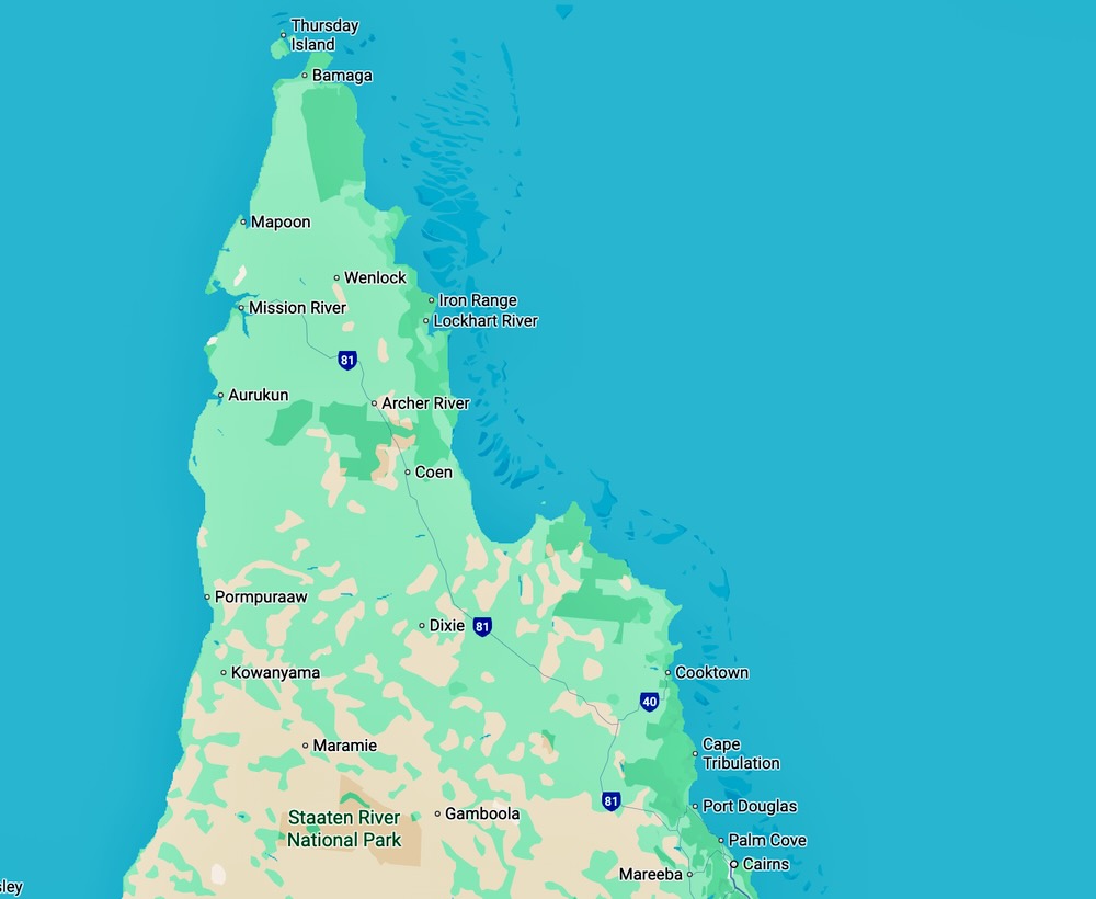 Map of Far North Queensland