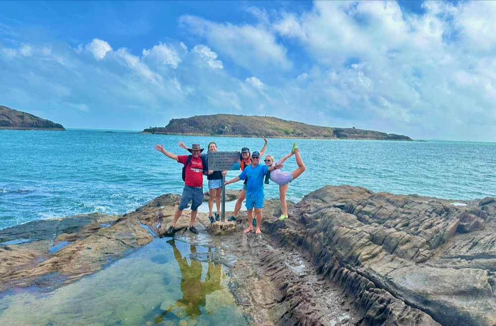 posing at Cape York, top of continental Australia