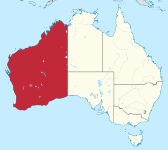 Western Australia map of Australia