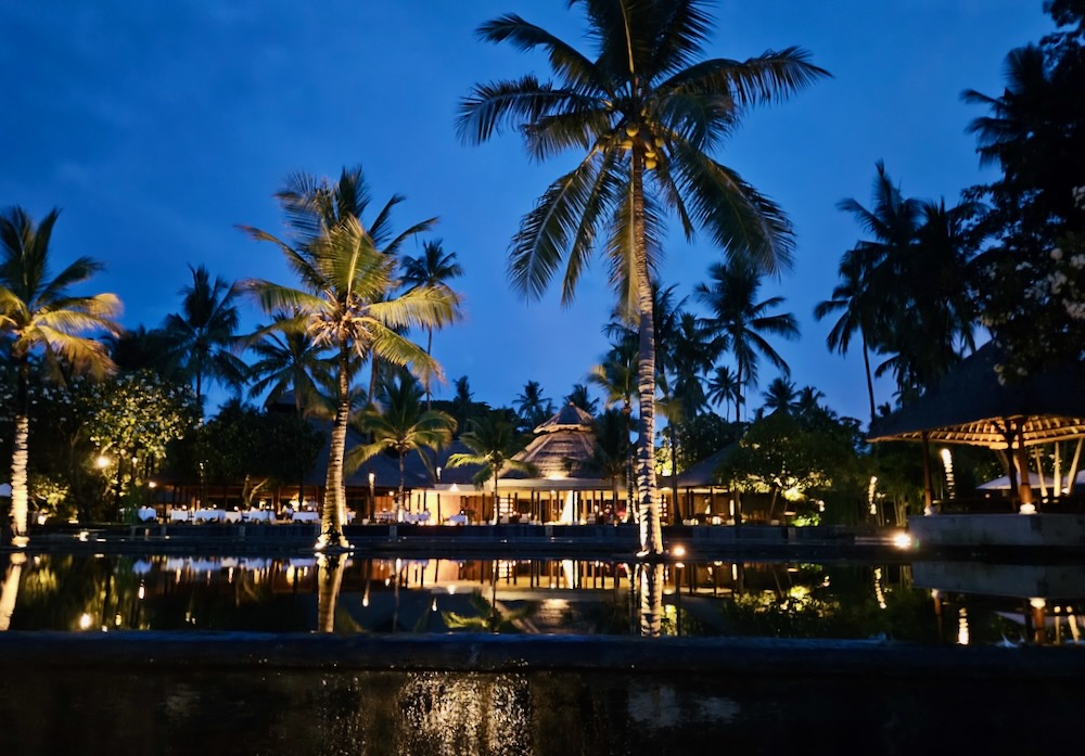 Down time in Lombok at Oberoi Hotel at night