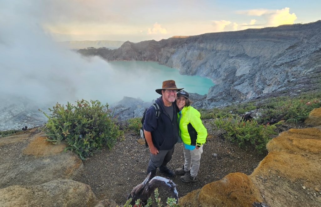 posing at Mount Ijen crater lake, Best of Banyuwangi