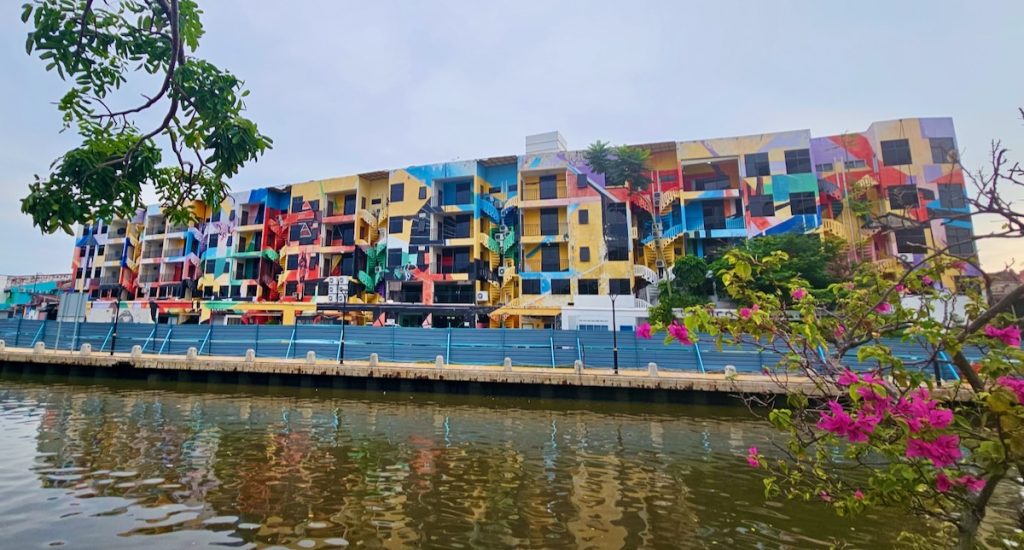 Colorful building on Malacca River