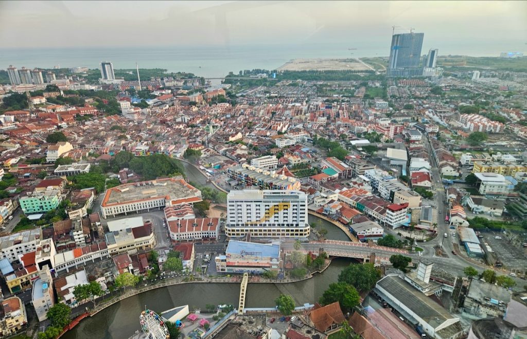 Views of Malacca Strait and City from above