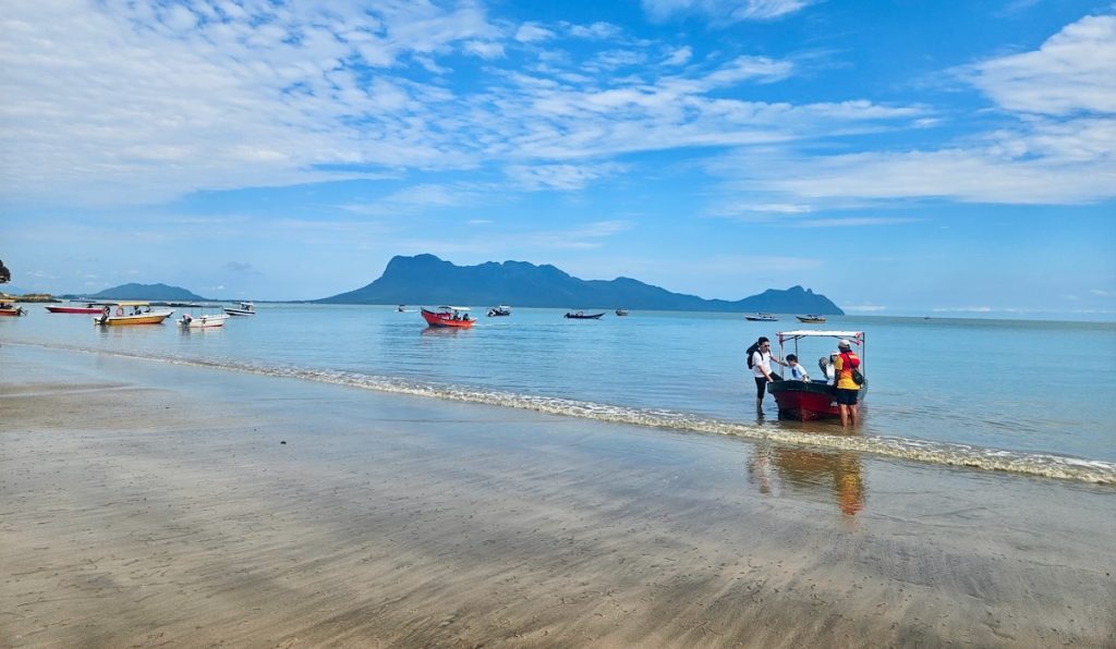 Bako National Park beach and boats