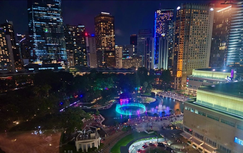 KLCC light show from above