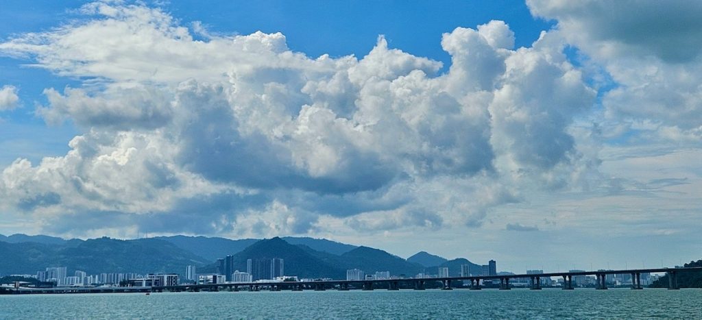 sailing into Penang, Malaysia