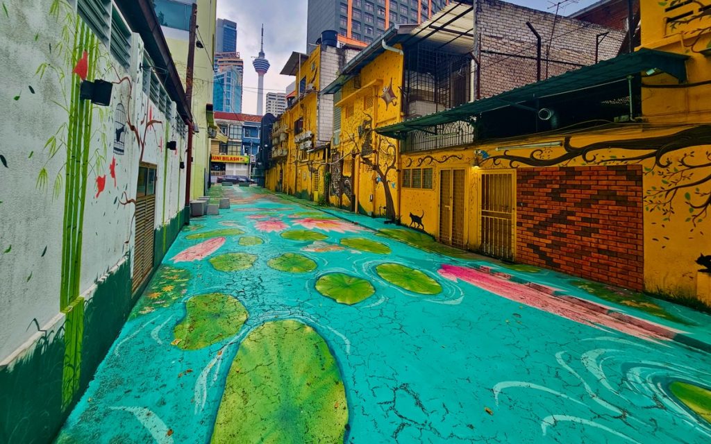 Jalan Alor street art alleyway in Kuala Lumpur