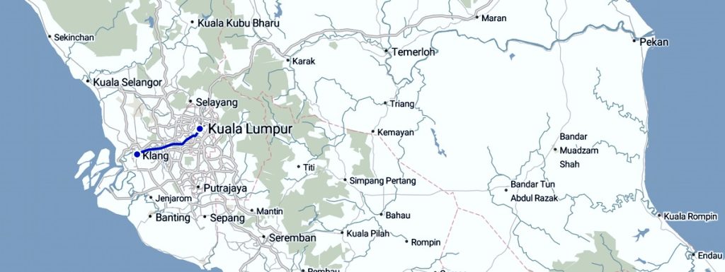 Klang from Kuala Lumpur map